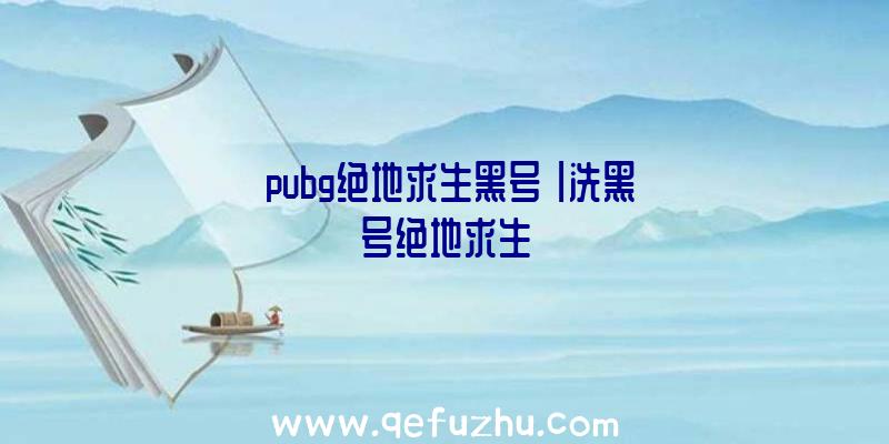 「pubg绝地求生黑号」|洗黑号绝地求生